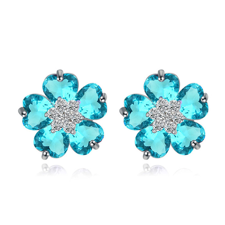 Oorbellen Flower Turquoise